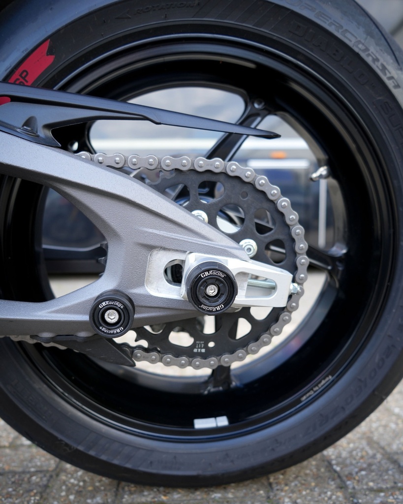[GSP-28-18-80-001] GBRacing Rear LHS Spindle Protector for Ducati Panigale V4 - image 1