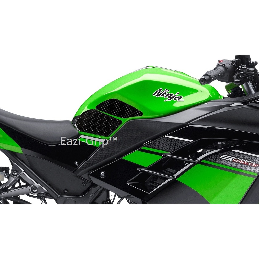 [EVO402BL] Eazi-Grip EVO Tank Grips for Kawasaki Ninja 300, clear or black (Black) - image 1