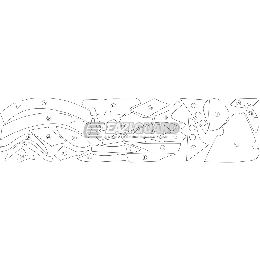 [GUARDYAM007] Eazi-Guard Paint Protection Film for Yamaha FJR1300AE/AS, gloss or matte (Gloss) - image 1