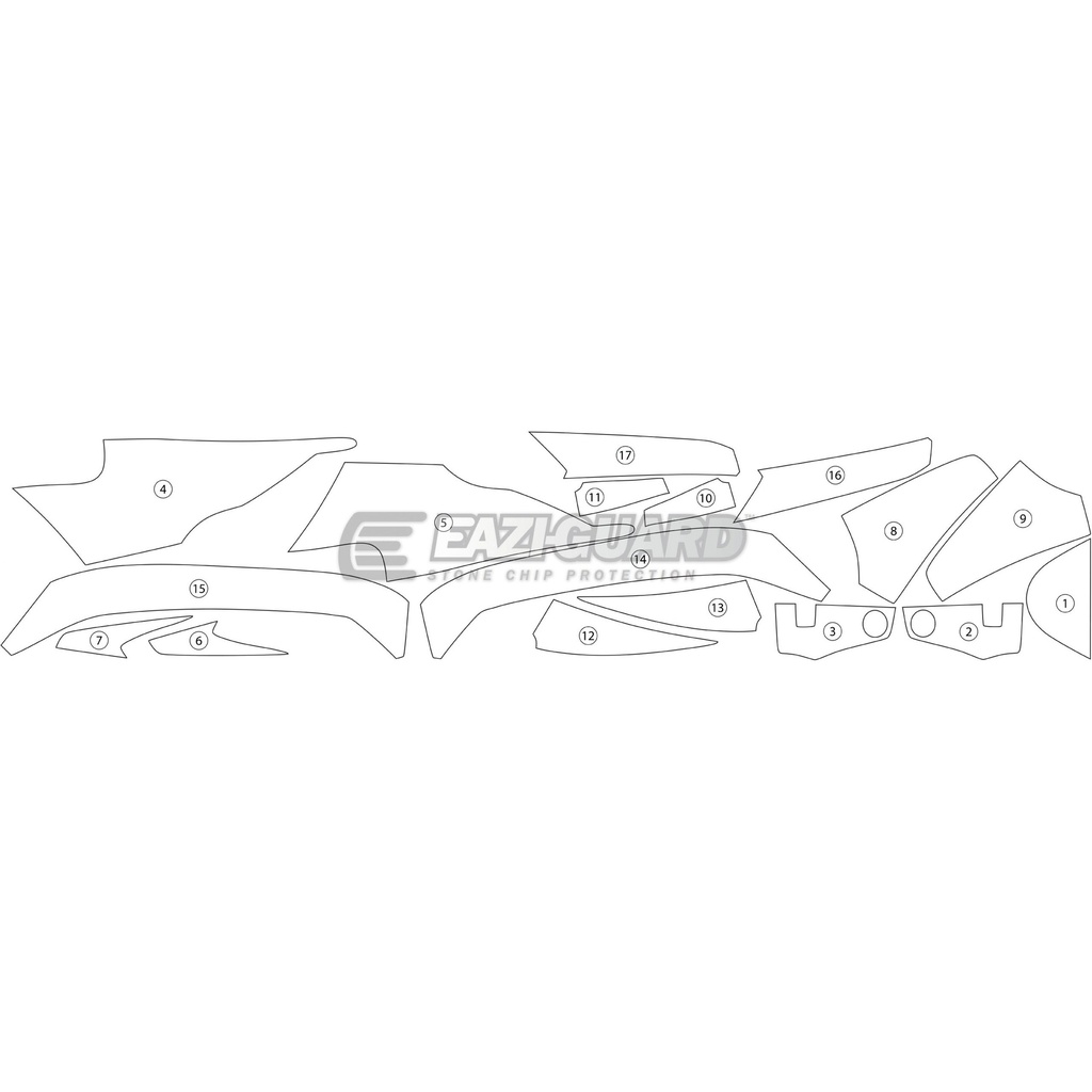 [GUARDTRI004] Eazi-Guard Paint Protection Film for Triumph Daytona 675 / R 2013 - 2016, gloss or matte (Gloss) - image 1
