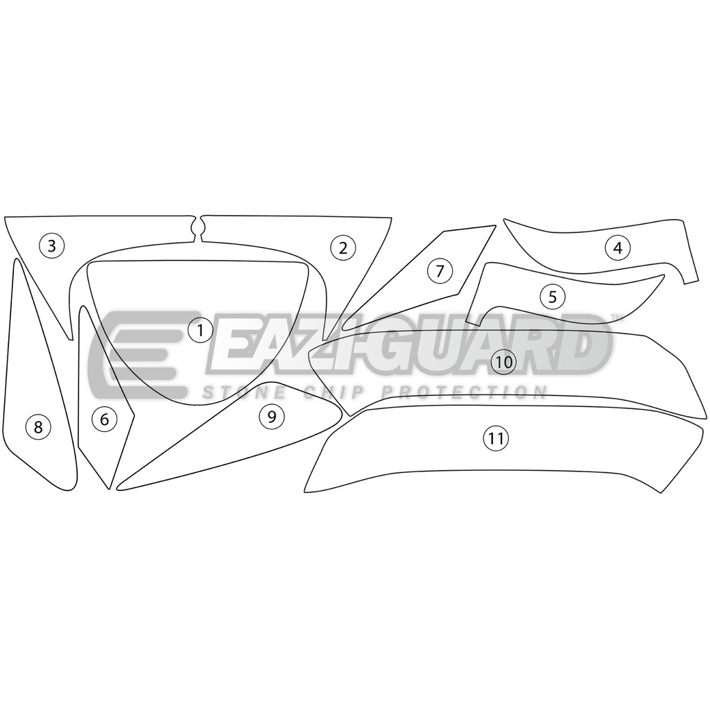 [GUARDAPR002] Eazi-Guard Paint Protection Film for Aprilia Tuono V4 R 2011 - 2014, gloss or matte (Gloss) - image 1