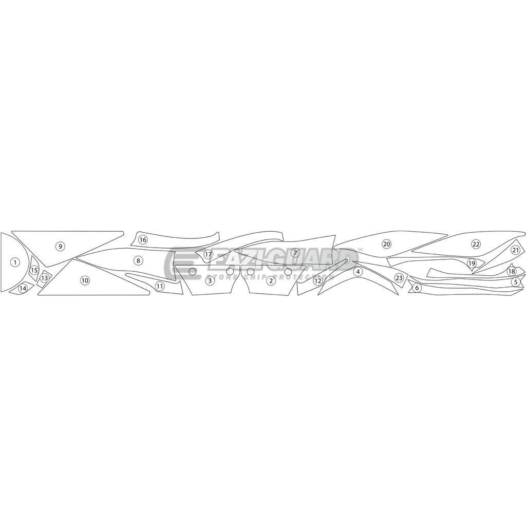 [GUARDKAW006] Eazi-Guard Paint Protection Film for Kawasaki ZX-6R 2013 - 2016, gloss or matte (Gloss) - image 1