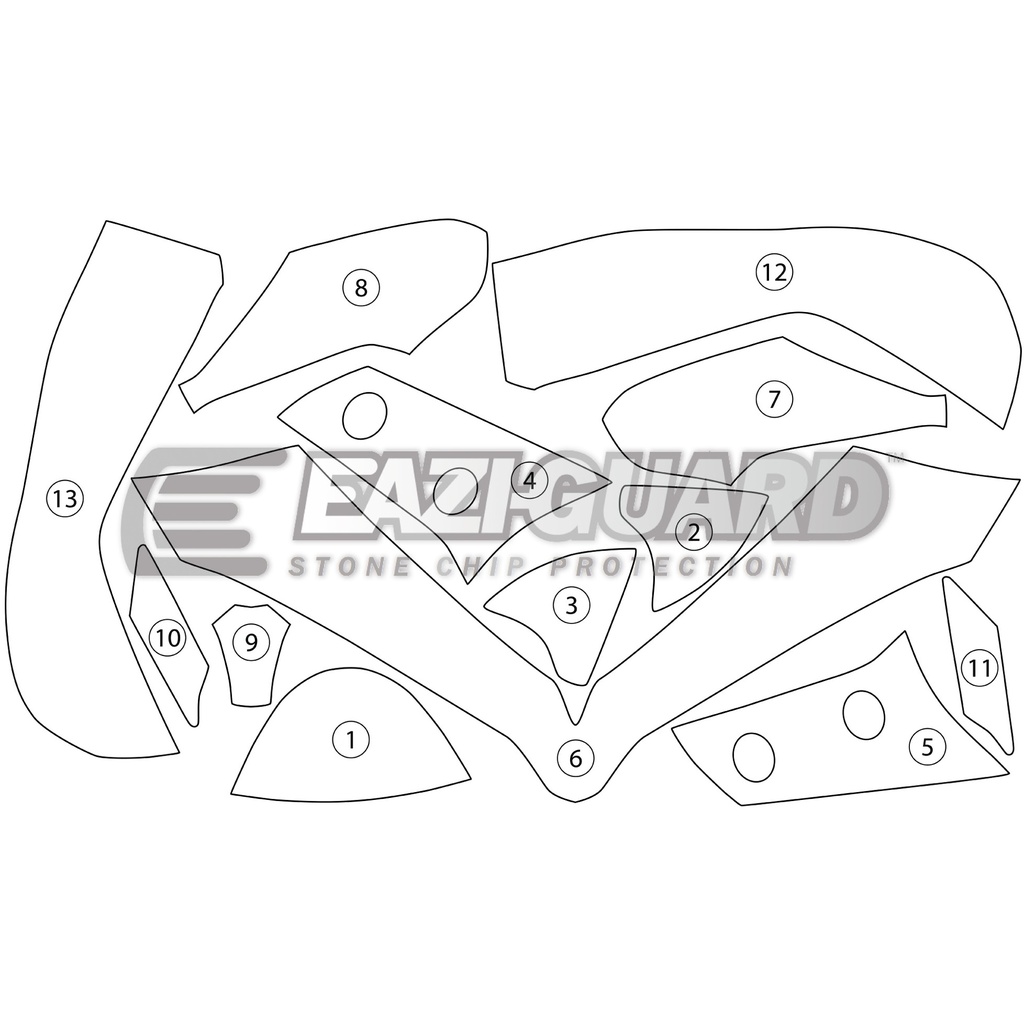 [GUARDDUC003] Eazi-Guard Paint Protection Film for Ducati Multistrada 1200 2015 - 2017, gloss or matte (Gloss) - image 1
