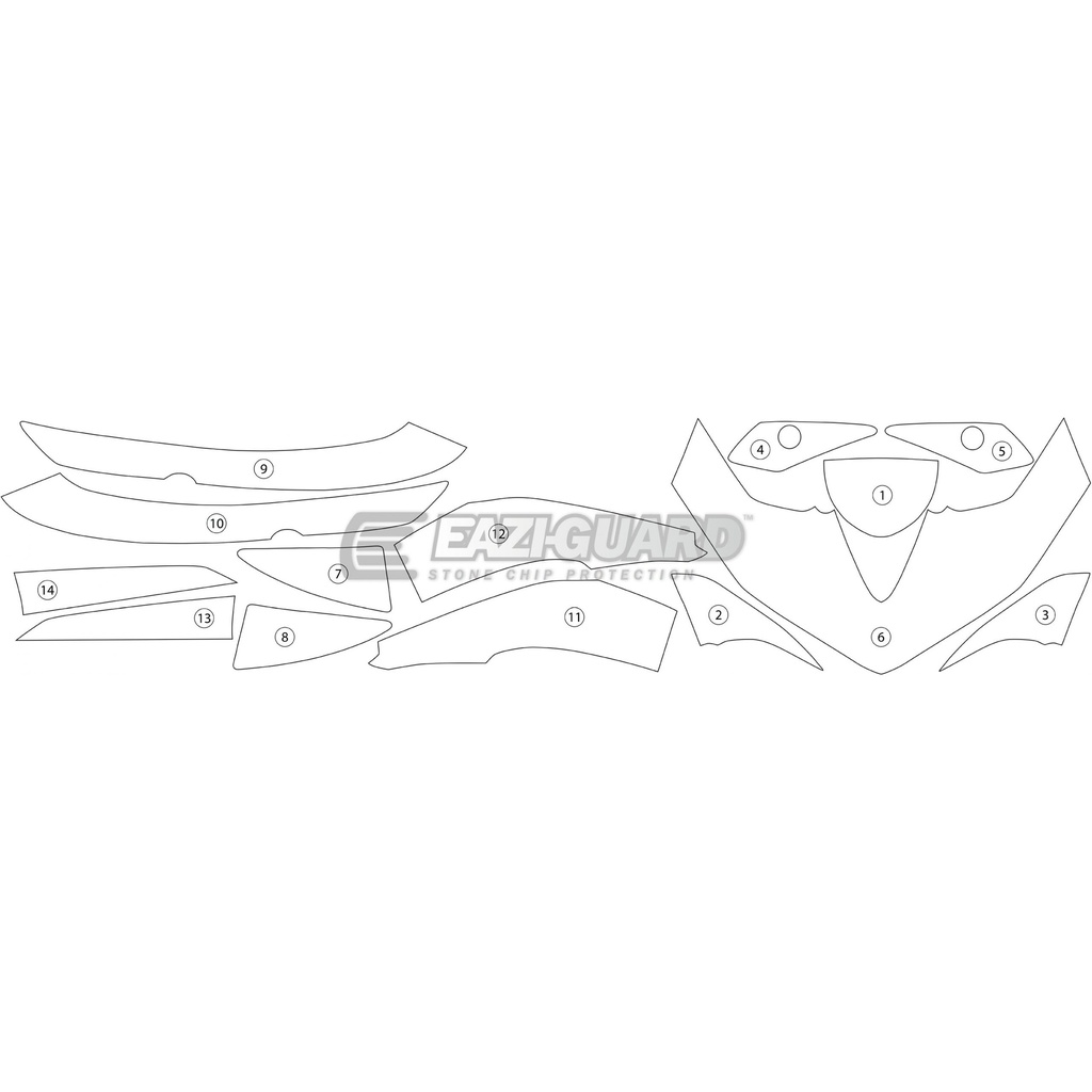 [GUARDYAM002] Eazi-Guard Paint Protection Film for Yamaha YZF-R3 2015 - 2018, gloss or matte (Gloss) - image 1
