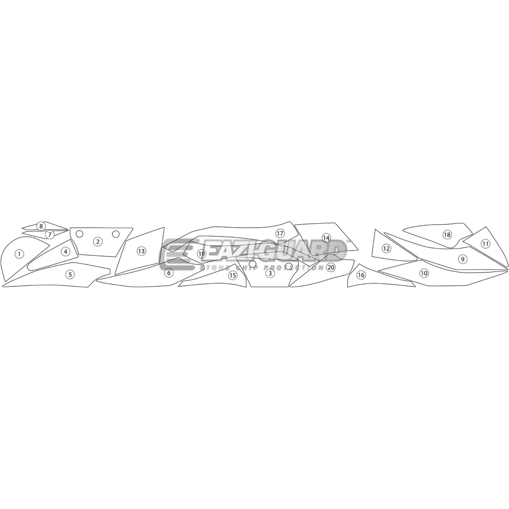 [GUARDKAW003] Eazi-Guard Paint Protection Film for Kawasaki Z800, gloss or matte (Gloss) - image 1