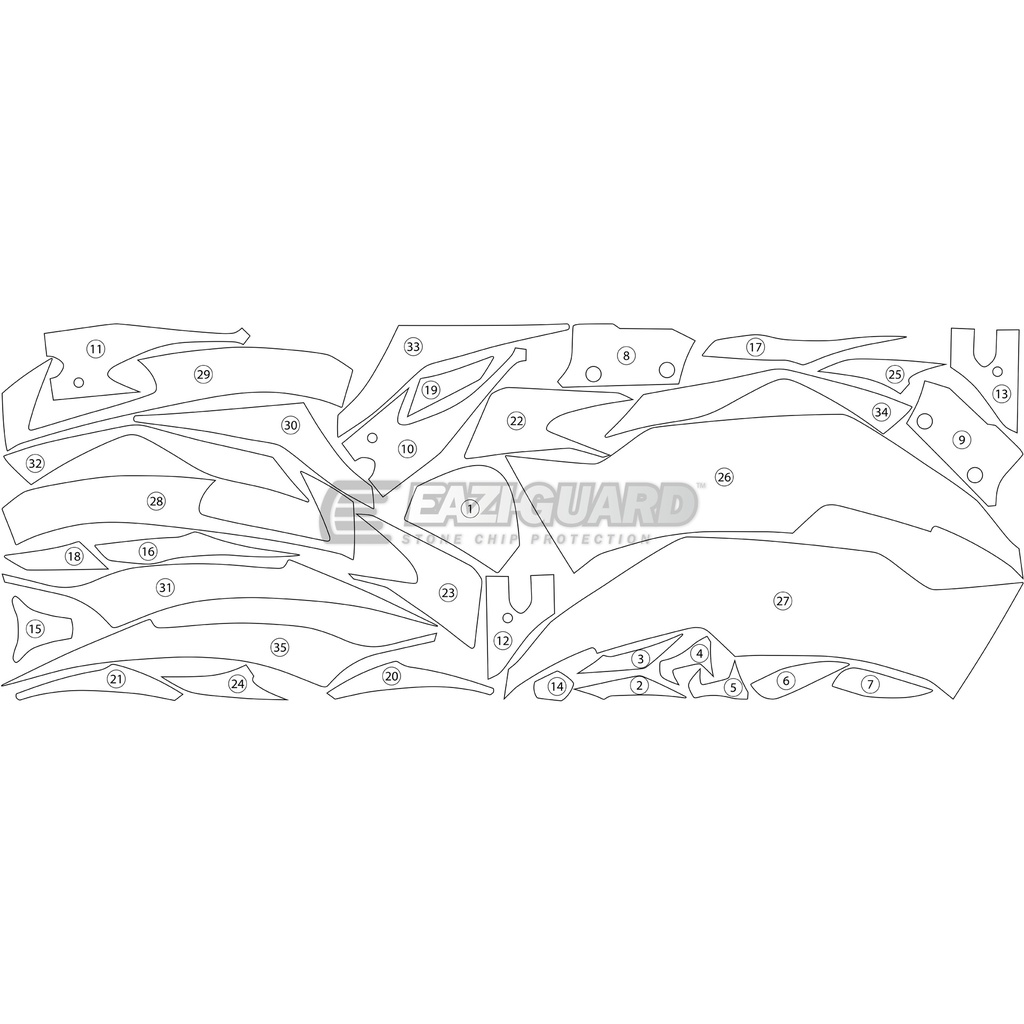[GUARDKAW021] Eazi-Guard Paint Protection Film for Kawasaki ZX-6R 2019 - 2021, gloss or matte (Gloss) - image 1