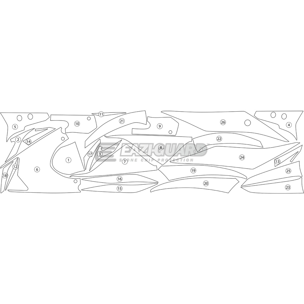[GUARDYAM009] Eazi-Guard Paint Protection Film for Yamaha YZF-R3 2019, gloss or matte (Gloss) - image 1