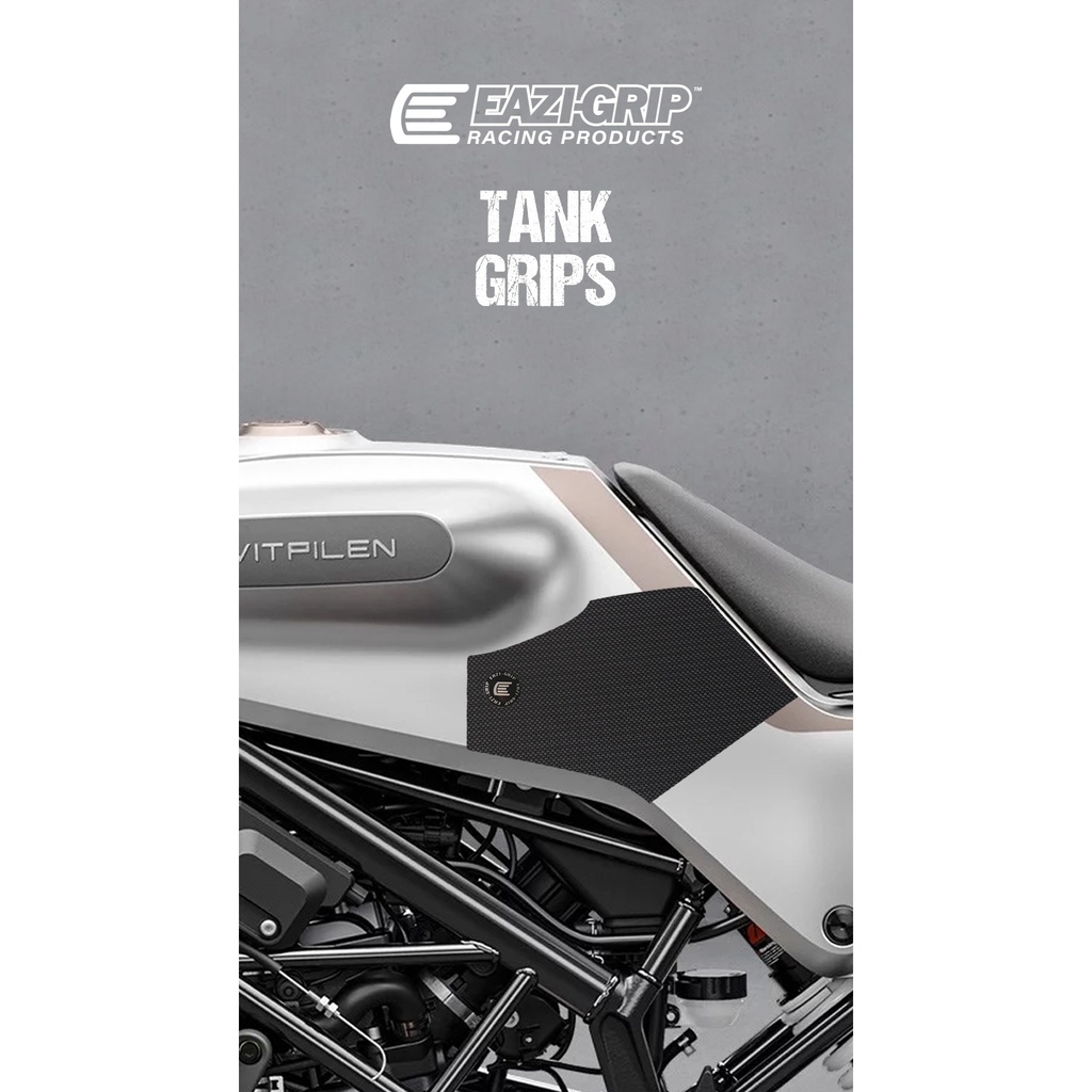 [EVOHUS003BL] Eazi-Grip EVO Tank Grips for Husqvarna Svartpilen Vitpilen 401, clear or black (Black) - image 1