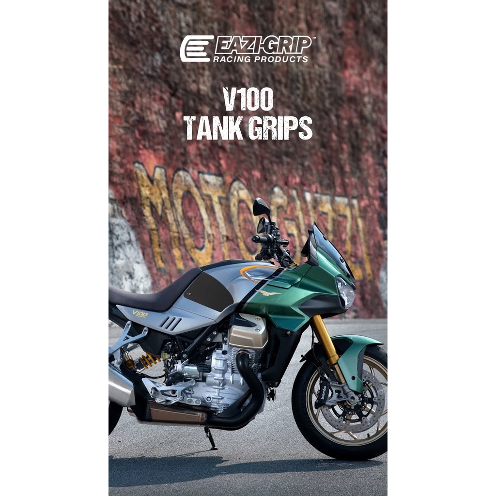 [EVOMOT001BL] Eazi-Grip EVO Tank Grips for Moto Guzzi V100, clear or black (Black) - image 2