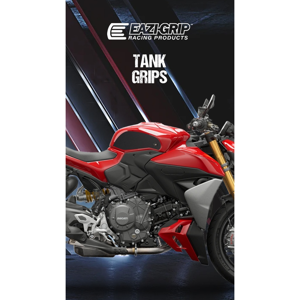 [EVO246BL] Eazi-Grip EVO Tank Grips for Ducati Streetfighter V2, clear or black (Black) - image 1