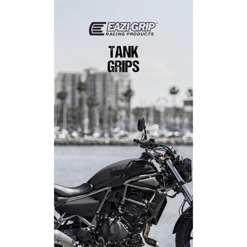 [EVO448BL] Eazi-Grip EVO Tank Grips for Kawasaki Eliminator 500, clear or black (Black) - image 1