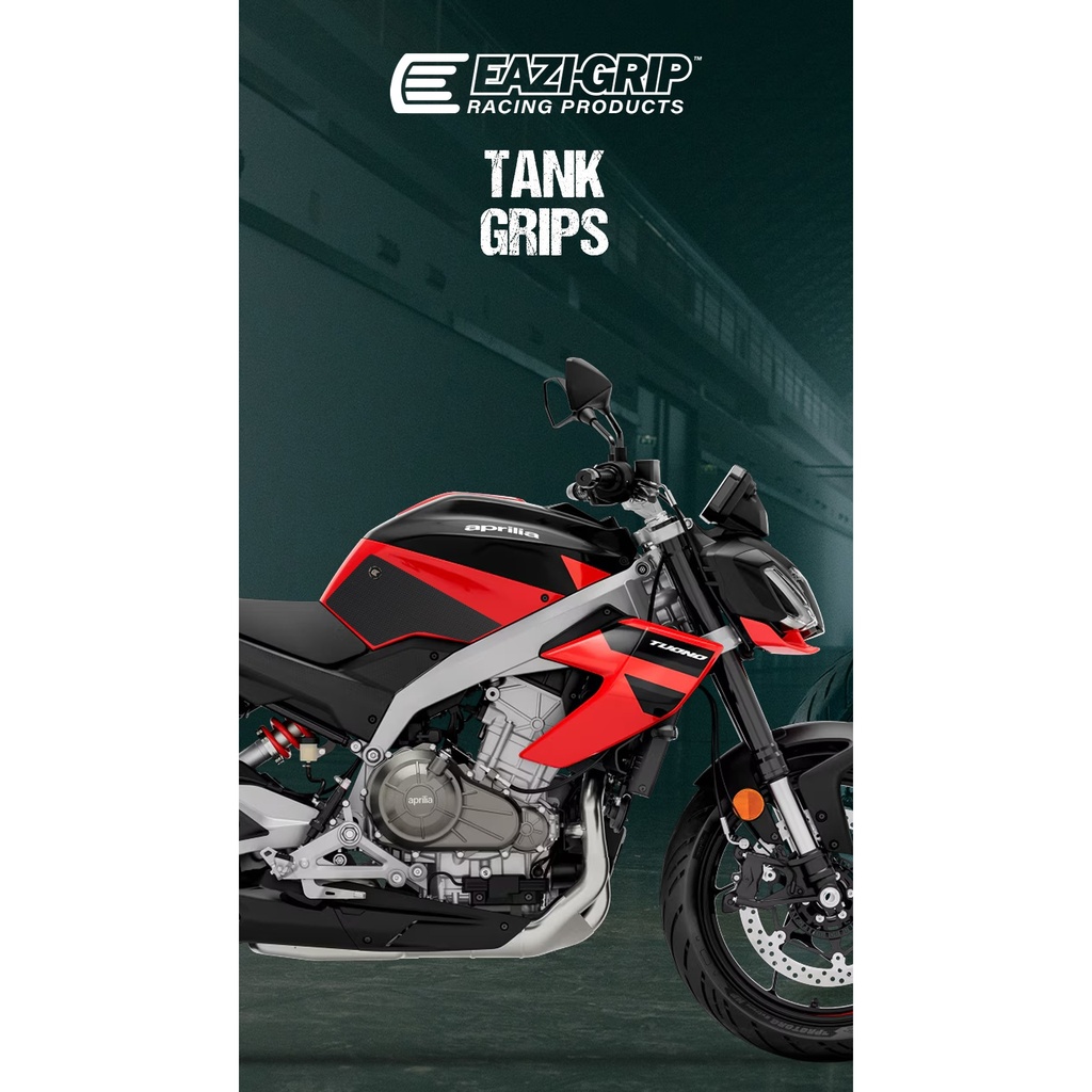 [EVO013BL] Eazi-Grip EVO Tank Grips for Aprilia Tuono 457, clear or black (Black) - image 1