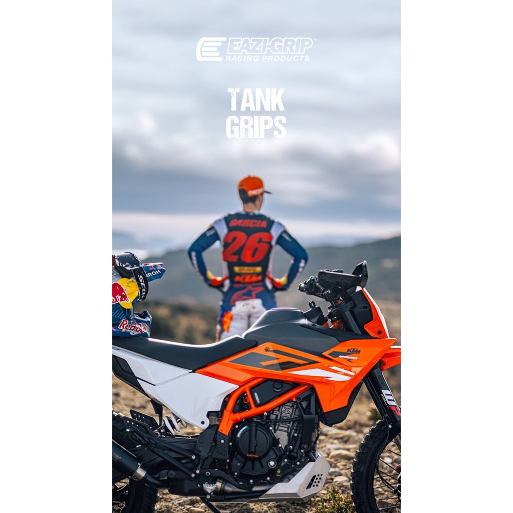 [EVO538BL] Eazi-Grip EVO Tank Grips for KTM 390 Adventure Enduro SMC R, clear or black (Black) - image 1