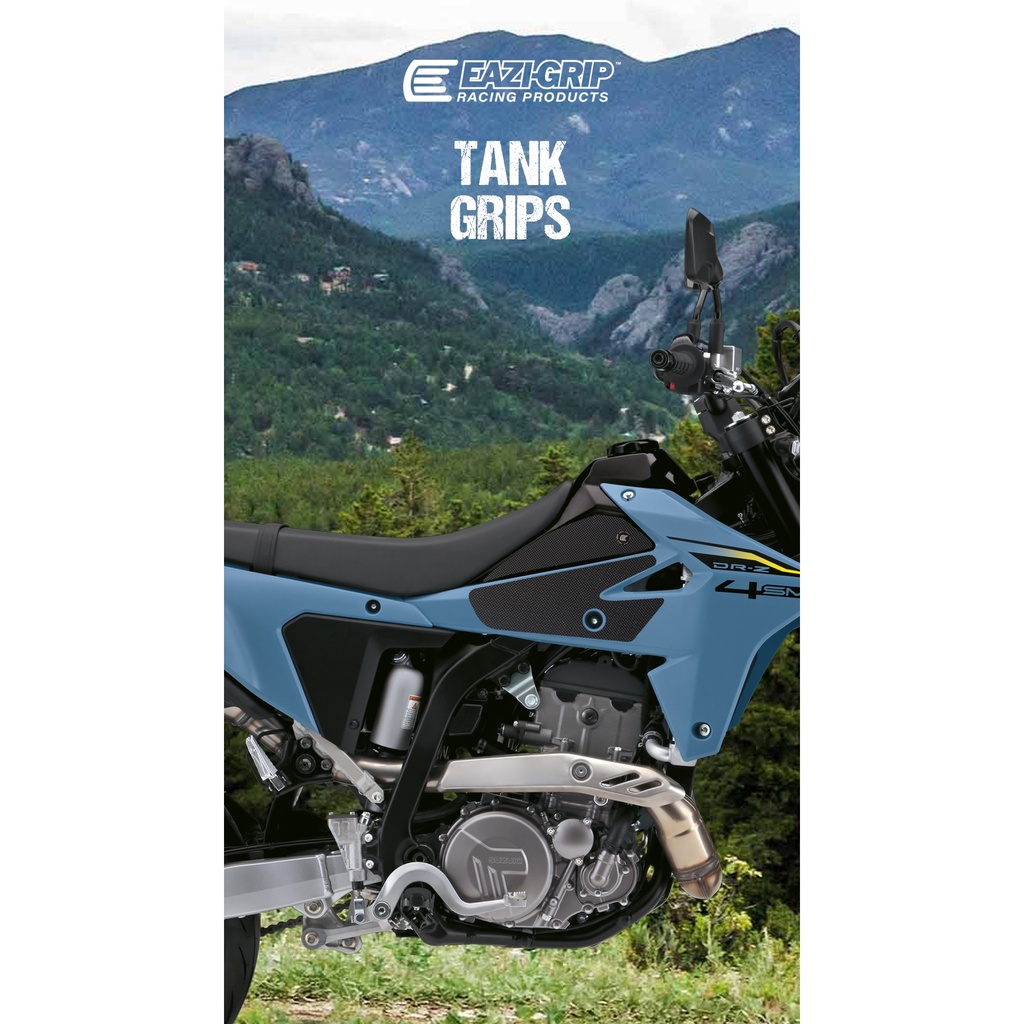 [PRO745BL] Eazi-Grip PRO Tank Grips for Suzuki DR-Z4 S SM, clear or black (Black) - image 1