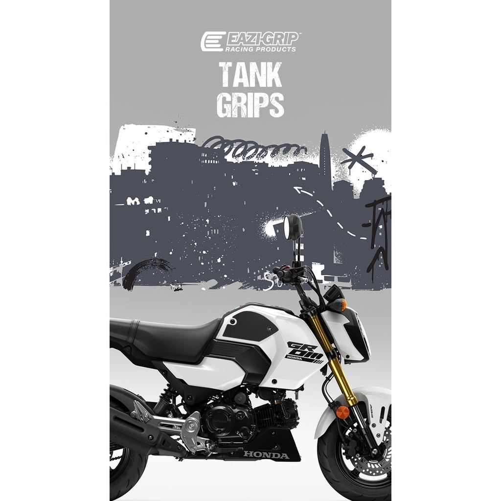 [PRO365BL] Eazi-Grip PRO Tank Grips for Honda Grom, clear or black (Black) - image 1