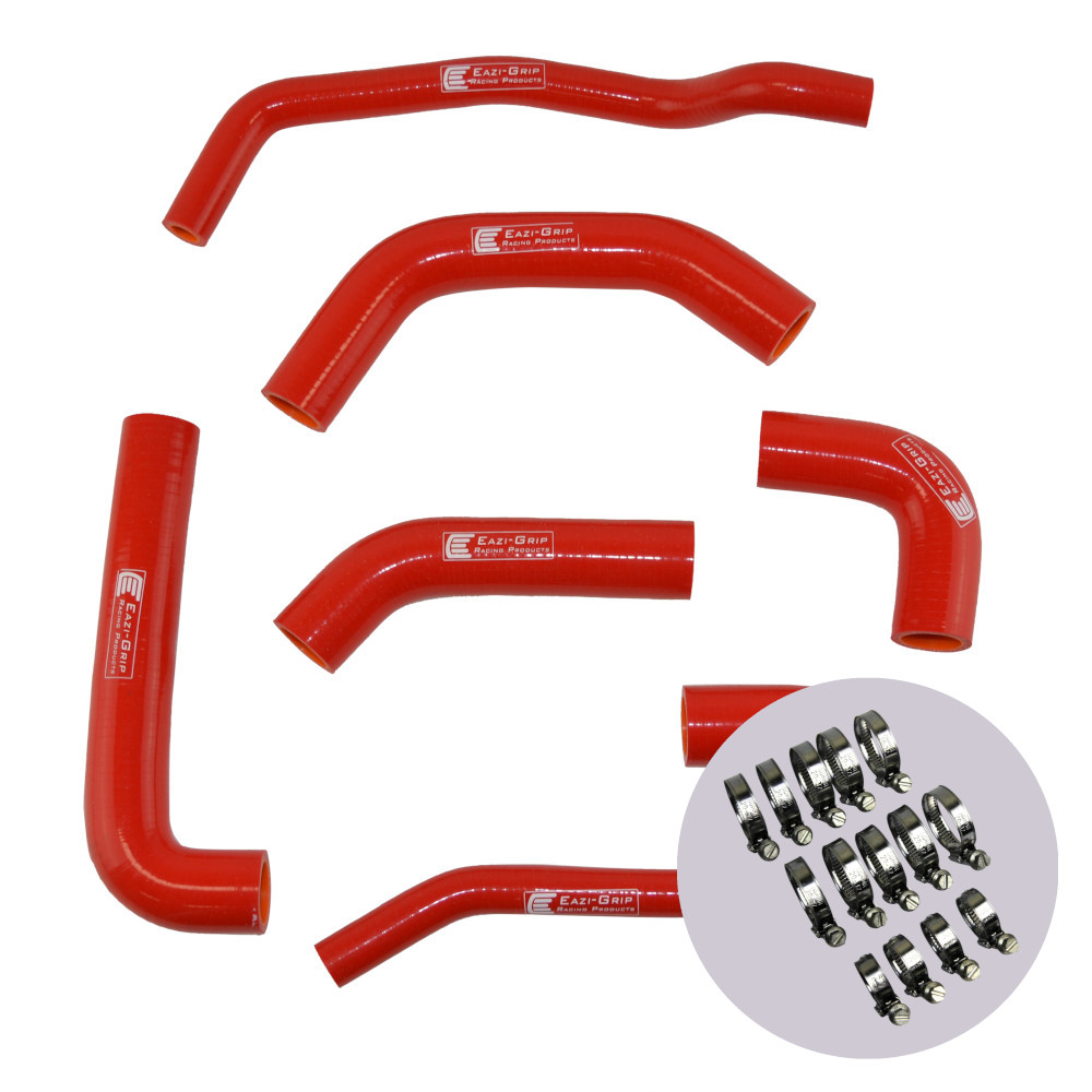 [HOSEKITKAW005RED] Eazi-Grip Silicone Hose and Clip Kit for Kawasaki ZX-10R 2016 - 2020, red