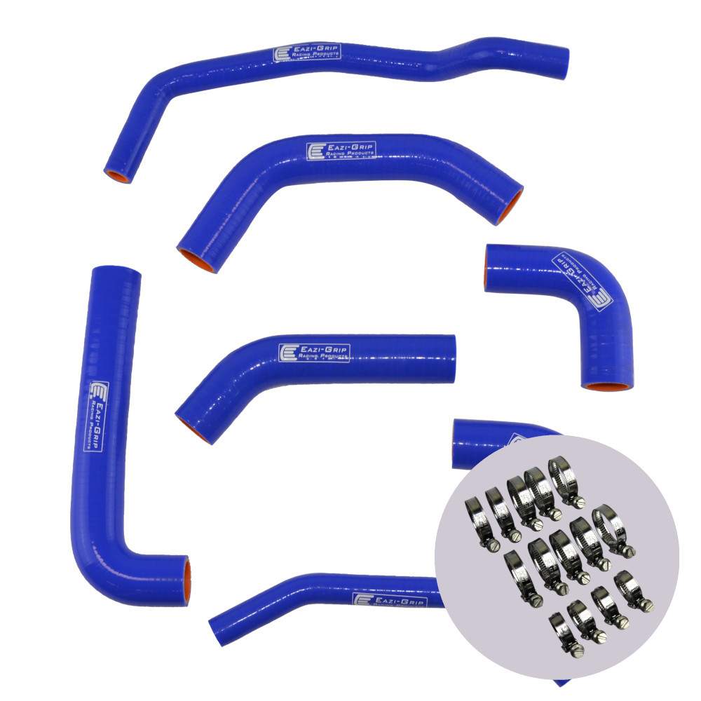 [HOSEKITKAW005BLUE] Eazi-Grip Silicone Hose and Clip Kit for Kawasaki ZX-10R 2016 - 2020, blue