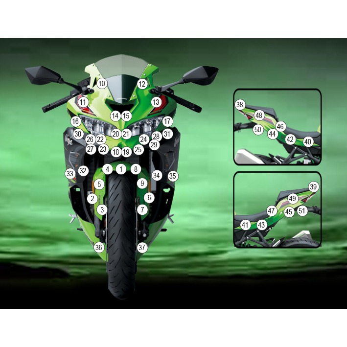 Eazi-Grip Paint Protection Film for Kawasaki Ninja ZX-4RR, gloss or matte