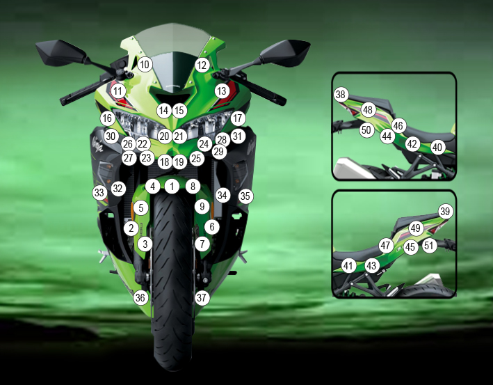 Eazi-Grip Paint Protection Film for Kawasaki Ninja ZX-4RR, gloss or matte
