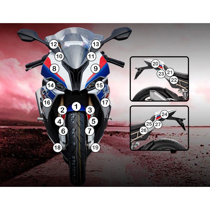 [GUARDBMW008] Eazi-Grip Paint Protection Film for BMW S1000RR 2019 - 2022, gloss or matte (Gloss)