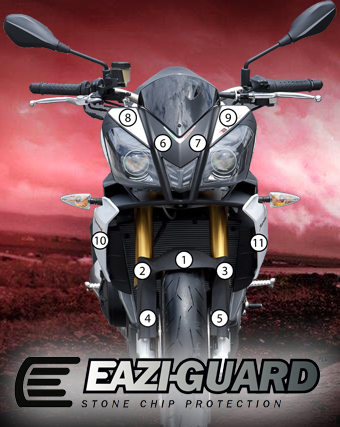 [GUARDAPR002] Eazi-Grip Paint Protection Film for Aprilia Tuono V4 R 2011 - 2014, gloss or matte (Gloss)