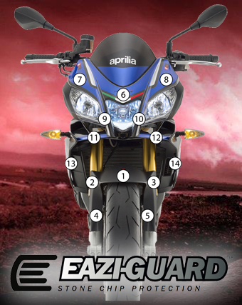 [GUARDAPR004] Eazi-Grip Paint Protection Film for Aprilia Tuono V4 2015 - 2017, gloss or matte (Gloss)