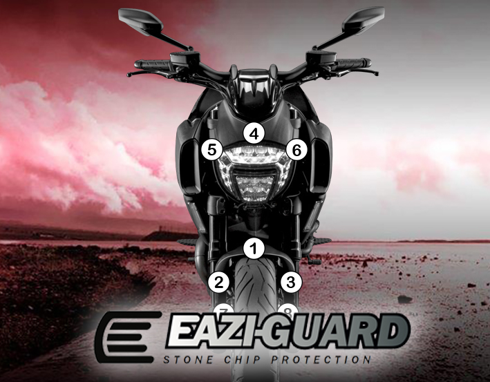 [GUARDDUC002] Eazi-Guard Paint Protection Film for Ducati Diavel 2011 - 2018, gloss or matte (Gloss)