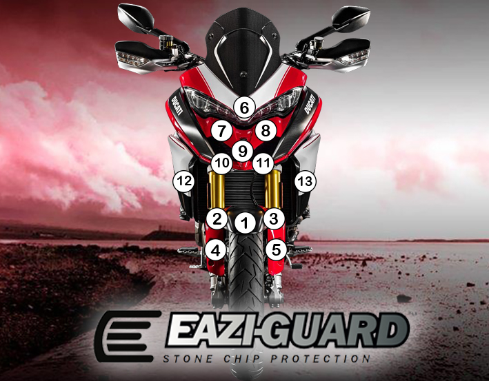 [GUARDDUC003] Eazi-Grip Paint Protection Film for Ducati Multistrada 1200 2015 - 2017, gloss or matte (Gloss)