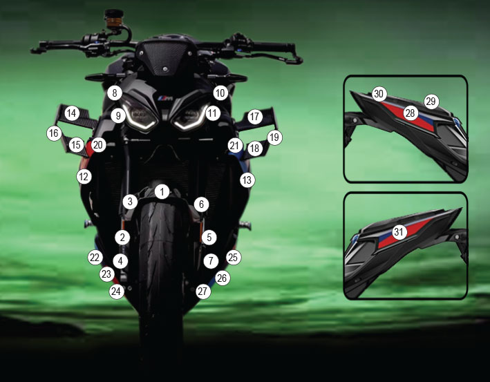 [GUARDBMW019] Eazi-Grip Paint Protection Film for BMW M1000R, gloss or matte (Gloss)