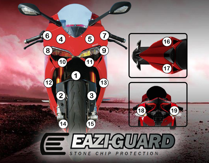 [GUARDDUC004] Eazi-Guard Paint Protection Film for Ducati Panigale 899 1199, gloss or matte (Gloss)