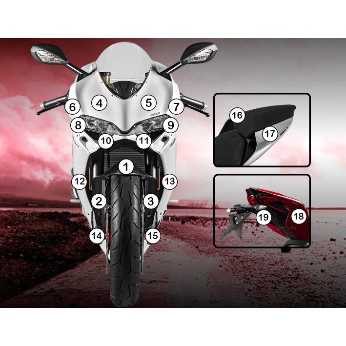 [GUARDDUC006] Eazi-Grip Paint Protection Film for Ducati Panigale 959, gloss or matte (Gloss)