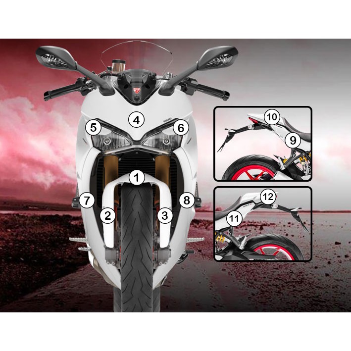 [GUARDDUC007] Eazi-Grip Paint Protection Film for Ducati SuperSport 2017 - 2020, gloss or matte (Gloss)