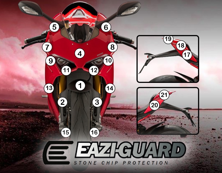 [GUARDDUC008] Eazi-Guard Paint Protection Film for Ducati Panigale V4 2018 - 2019, gloss or matte (Gloss)
