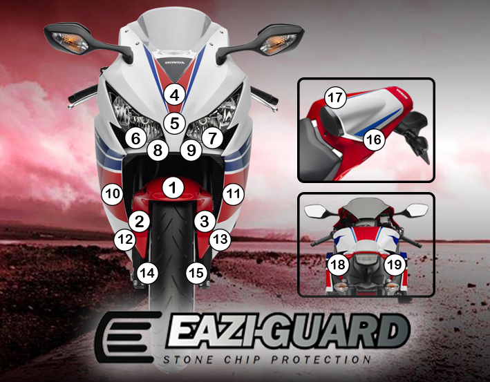 Eazi-Grip Paint Protection Film for Honda CBR1000RR 2012 - 2016, gloss or matte