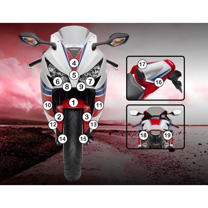 Eazi-Grip Paint Protection Film for Honda CBR1000RR, gloss or matte
