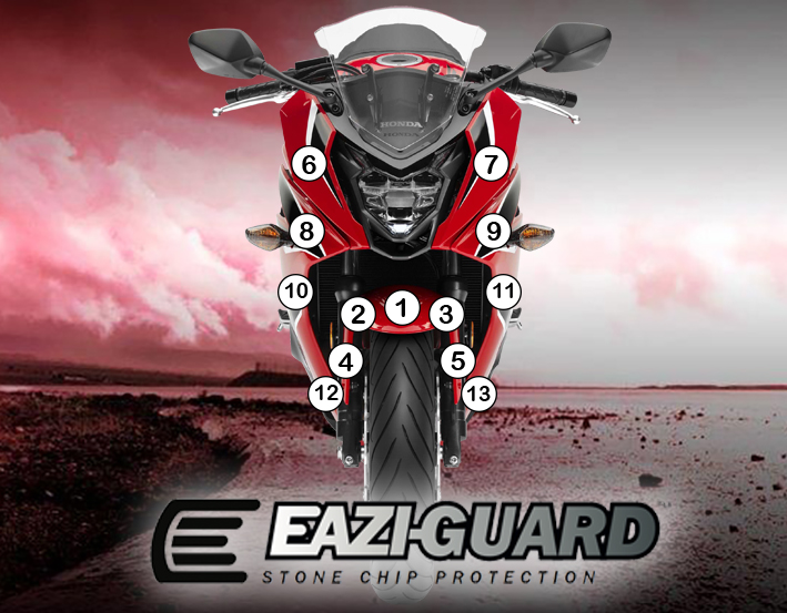 [GUARDHON004] Eazi-Grip Paint Protection Film for Honda CBR650F 2014 - 2018, gloss or matte (Gloss)