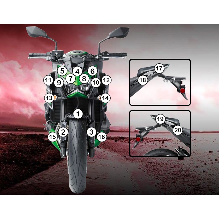 [GUARDKAW003] Eazi-Grip Paint Protection Film for Kawasaki Z800, gloss or matte (Gloss)
