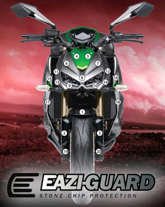[GUARDKAW004] Eazi-Grip Paint Protection Film for Kawasaki Z1000 2014 - 2017, gloss or matte (Gloss)