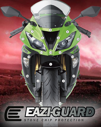 [GUARDKAW006] Eazi-Grip Paint Protection Film for Kawasaki ZX-6R 2013 - 2016, gloss or matte (Gloss)
