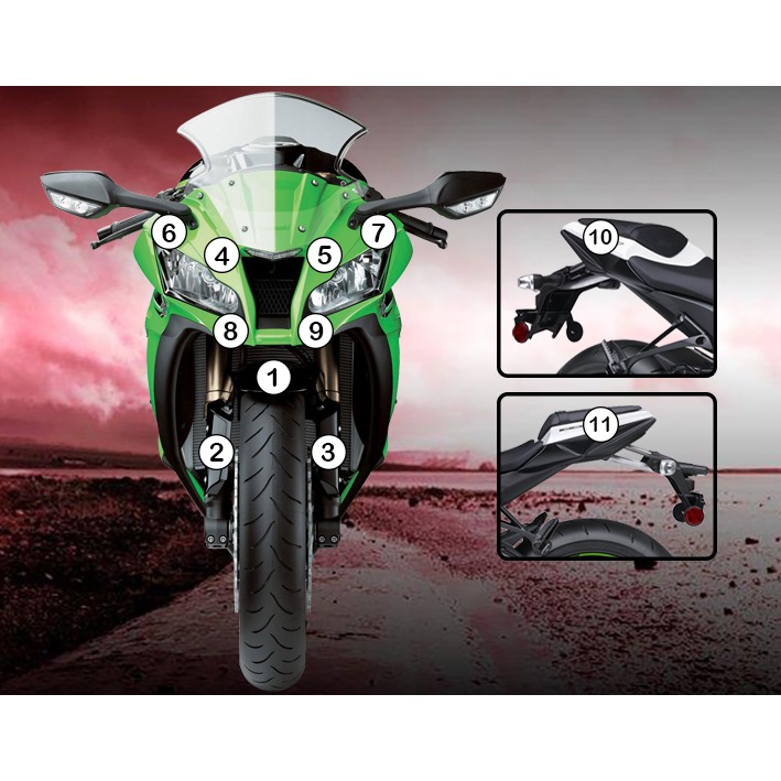 Eazi-Grip Paint Protection Film for Kawasaki ZX-10R 2011 - 2015, gloss or matte