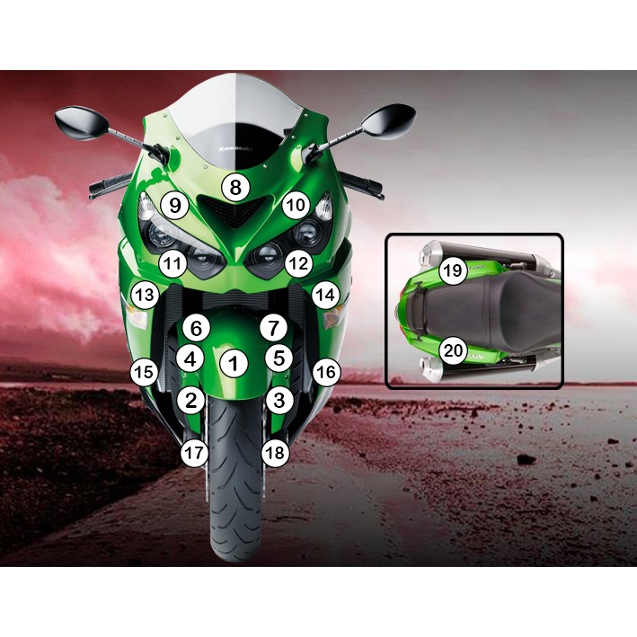 [GUARDKAW008] Eazi-Grip Paint Protection Film for Kawasaki ZX-14R, gloss or matte (Gloss)