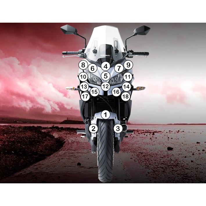 [GUARDKAW009] Eazi-Grip Paint Protection Film for Kawasaki Versys 650 2015 - 2017, gloss or matte (Gloss)