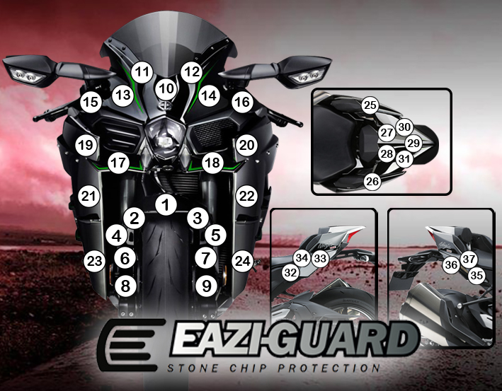 Eazi-Grip Paint Protection Film for Kawasaki Ninja H2, gloss or matte