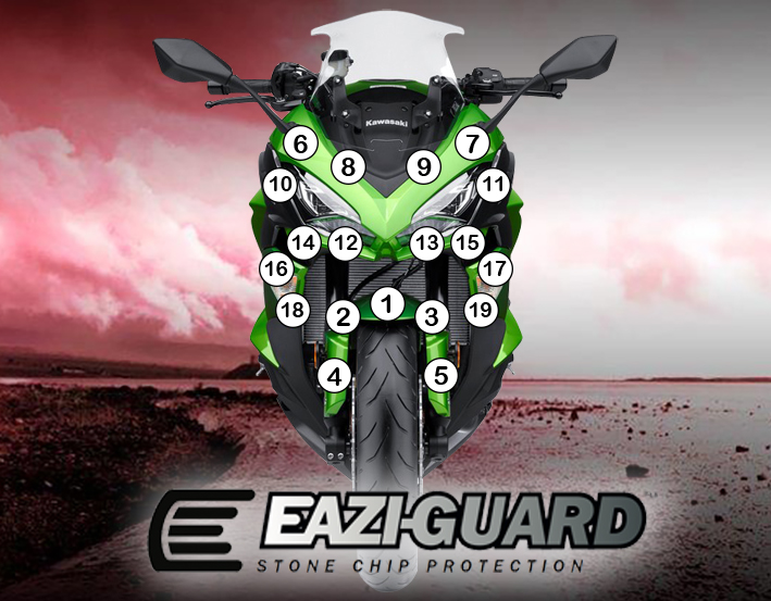 Eazi-Guard Paint Protection Film for Kawasaki Ninja 1000 2017 - 2019, gloss or matte