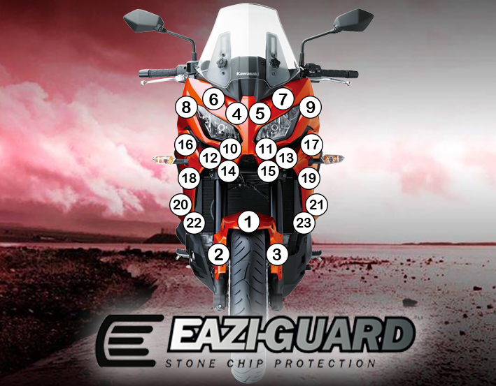 [GUARDKAW015] Eazi-Grip Paint Protection Film for Kawasaki Versys 1000 2015 - 2018, gloss or matte (Gloss)