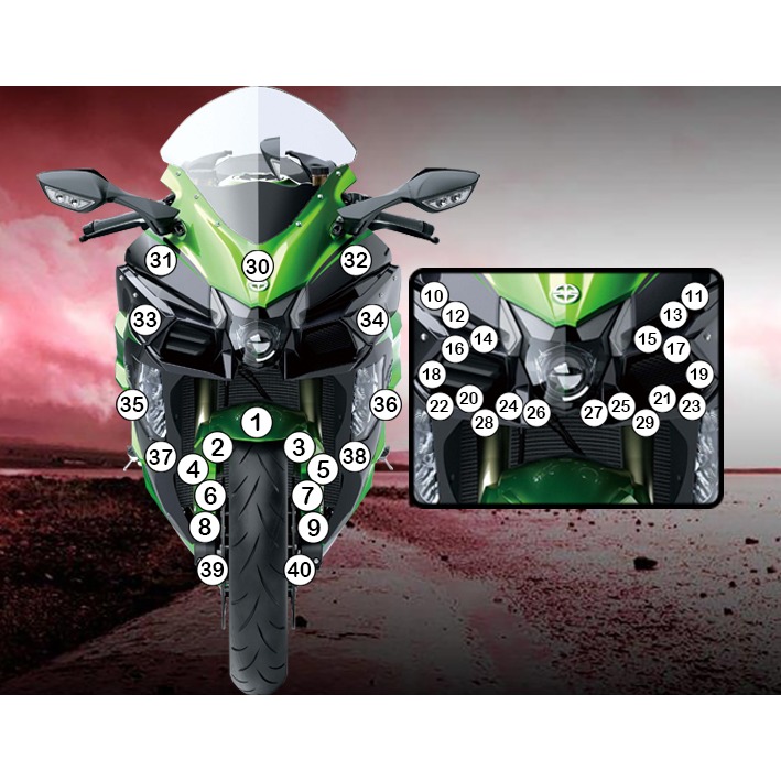 [GUARDKAW016] Eazi-Grip Paint Protection Film for Kawasaki H2 SX 2018 - 2021, gloss or matte (Gloss)