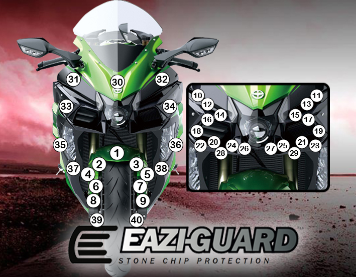 [GUARDKAW016] Eazi-Grip Paint Protection Film for Kawasaki H2 SX 2018 - 2021, gloss or matte (Gloss)