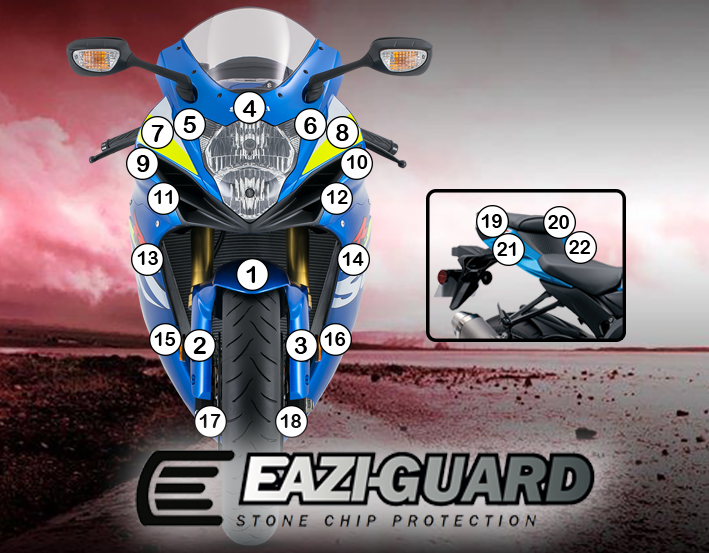 Eazi-Guard Paint Protection Film for Suzuki GSX-R 600 / 750 2011 - 2018, gloss or matte
