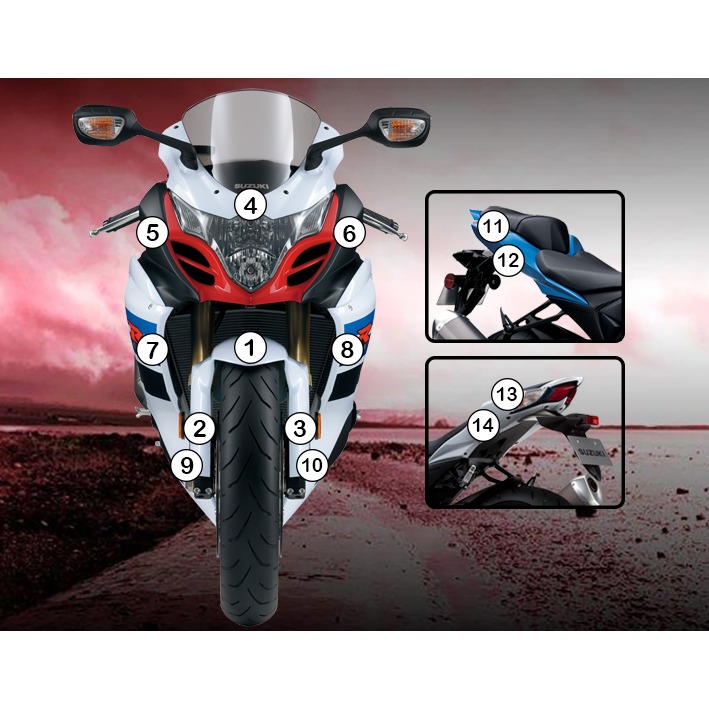 [GUARDSUZ002] Eazi-Grip Paint Protection Film for Suzuki GSX-R 1000, gloss or matte (Gloss)