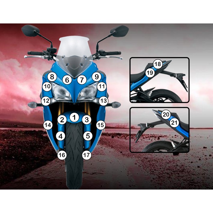Eazi-Grip Paint Protection Film for Suzuki GSX-S 1000F 2015 - 2017, gloss or matte